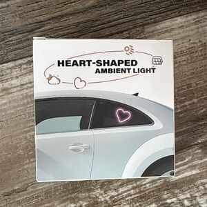 Heart-Shaped Ambient Car Light - Teal Green Accent